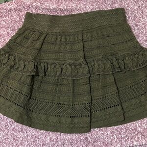 Aerie Olive Green Lace Skirt
